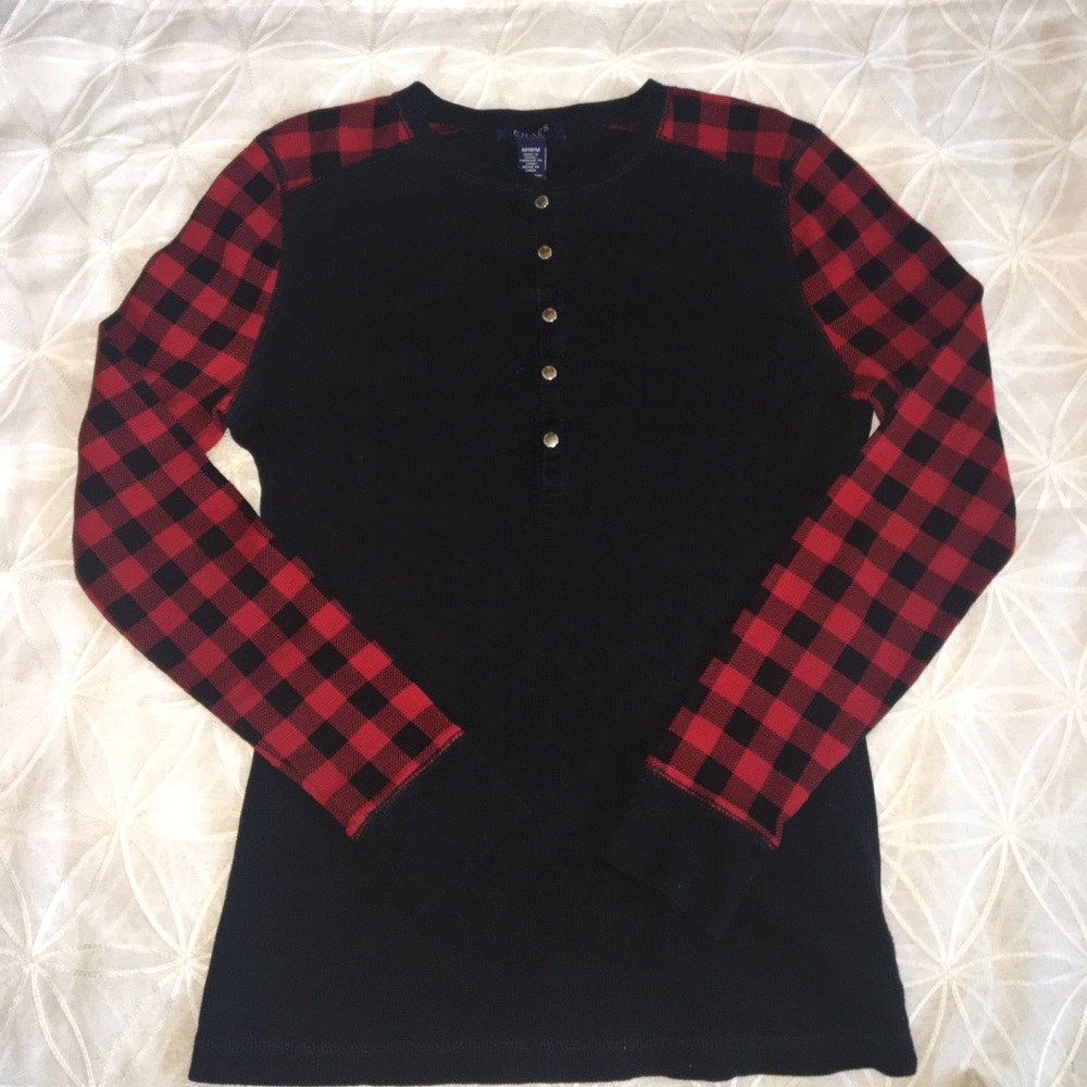 Chaps semi-plaid long sleeve shirt